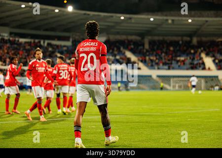 Richard Rios ha visto festeggiare dopo aver segnato un gol durante la partita TACA De Portugal tra squadre dell'Atletico CP e SL Benfica (Maciej Rogowski/Ball Raw) Foto Stock