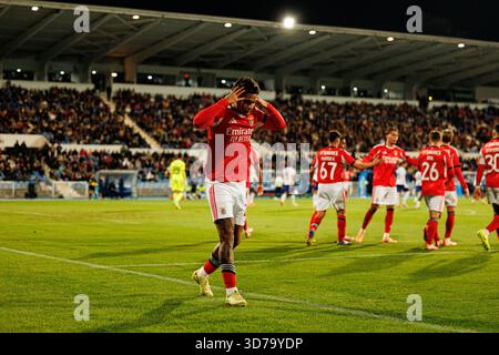 Richard Rios ha visto festeggiare dopo aver segnato un gol durante la partita TACA De Portugal tra squadre dell'Atletico CP e SL Benfica (Maciej Rogowski/Ball Raw) Foto Stock