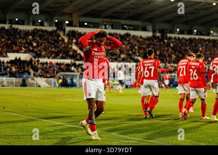 Richard Rios ha visto festeggiare dopo aver segnato un gol durante la partita TACA De Portugal tra squadre dell'Atletico CP e SL Benfica (Maciej Rogowski/Ball Raw) Foto Stock