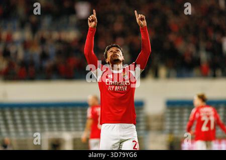 Richard Rios ha visto festeggiare dopo aver segnato un gol durante la partita TACA De Portugal tra squadre dell'Atletico CP e SL Benfica (Maciej Rogowski/Ball Raw) Foto Stock