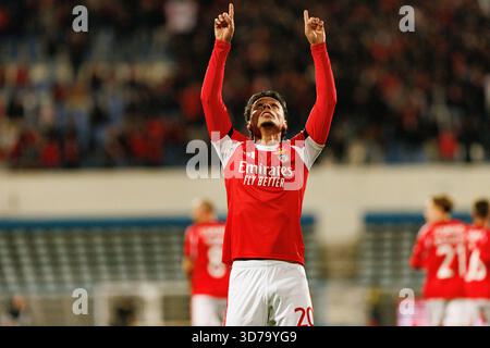 Richard Rios ha visto festeggiare dopo aver segnato un gol durante la partita TACA De Portugal tra squadre dell'Atletico CP e SL Benfica (Maciej Rogowski/Ball Raw) Foto Stock