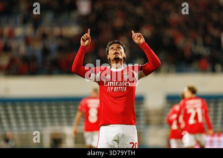 Richard Rios ha visto festeggiare dopo aver segnato un gol durante la partita TACA De Portugal tra squadre dell'Atletico CP e SL Benfica (Maciej Rogowski/Ball Raw) Foto Stock