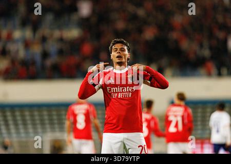 Richard Rios ha visto festeggiare dopo aver segnato un gol durante la partita TACA De Portugal tra squadre dell'Atletico CP e SL Benfica (Maciej Rogowski/Ball Raw) Foto Stock