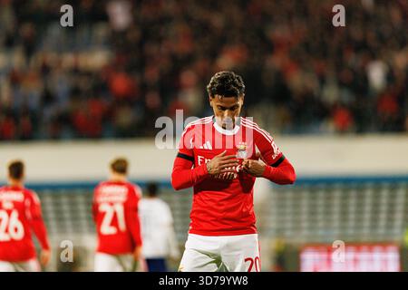 Richard Rios ha visto festeggiare dopo aver segnato un gol durante la partita TACA De Portugal tra squadre dell'Atletico CP e SL Benfica (Maciej Rogowski/Ball Raw) Foto Stock