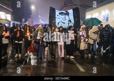 Milano, Italia. 24 novembre 2025. Riconoscimento per anniversario della morte di Ramy Elgaml a Milano, Italia - 24 novembre 2025 credito: LaPresse/Alamy Live News Foto Stock