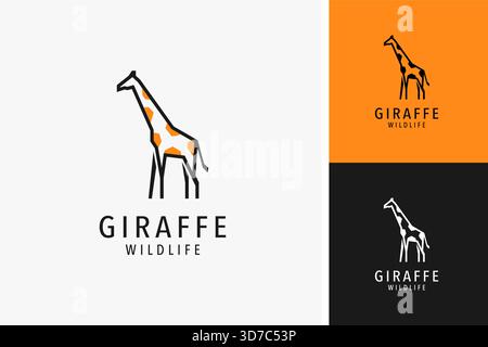 Simbolo simbolo della linea giraffa icona illustrazione del design Illustrazione Vettoriale