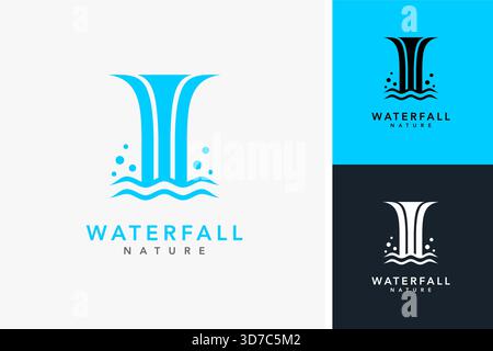 Design con logo Waterfall Illustrazione Vettoriale