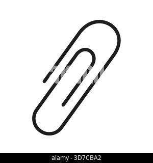 Icona della graffetta. Graffetta per ufficio di colore nero. Forniture scolastiche. Elemento di cancelleria. Illustrazione vettoriale isolata su bianco. Illustrazione Vettoriale