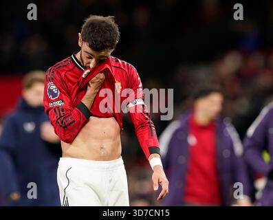 Manchester, Regno Unito. 24 novembre 2025. Durante la partita Manchester United vs Everton Premier League all'Old Trafford, Manchester. Il credito per immagini dovrebbe essere: Andrew Yates/Sportimage Credit: Sportimage Ltd/Alamy Live News Foto Stock