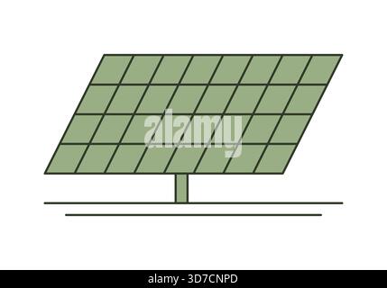 Icona della batteria solare, illustrazione vettoriale piatta. Illustrazione Vettoriale