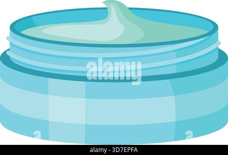 Un contenitore blu di lozione con sfondo bianco Illustrazione Vettoriale