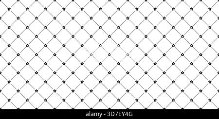 Sfondo senza cuciture con motivo rombo. Lussuosa texture geometrica con diamanti e fiori. Ornamento a griglia ripetuto. Illustrazione Vettoriale
