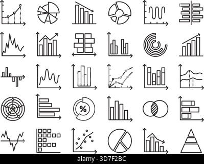 Grafico a linee e icone cartografiche. Grafico, grafico a barre e grafico a torta, analisi dei dati ed elementi infografici aziendali. Visualizzazione delle informazioni statistiche Illustrazione Vettoriale