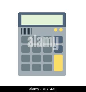 Calcolatrice semplice con bordi arrotondati e design piatto. Illustrazione piatta Illustrazione Vettoriale