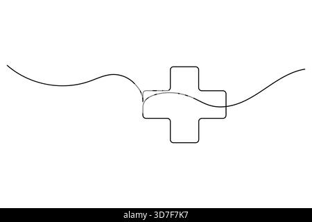Schizzo medico trasversale in stile lineare continuo Illustrazione Vettoriale