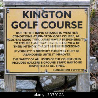 Kington Golf Club, Bradnor Hill, Kington, Herefordshire, Inghilterra, Regno Unito - il campo da golf a 18 buche più alto d'Inghilterra Foto Stock