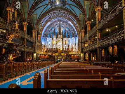 All'interno della basilica di Notre-Dame a Montreal, Canada. (Francese: Basilique Notre-Dame de Montreal) Foto Stock
