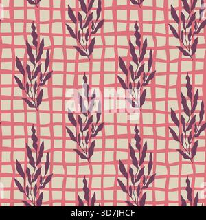 Plaid astratto con silhouette a foglia Illustrazione Vettoriale