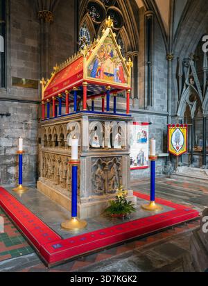 Hereford Cathedral , Hereford, Inghilterra, Regno Unito - Santuario di San Tommaso Cantilupe Foto Stock