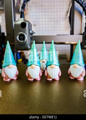 Gnomo stampato in 3D per Natale/Capodanno. Foto Stock