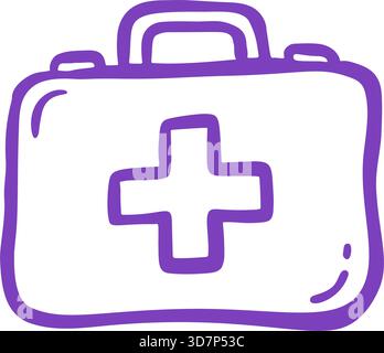 icona scarabocchio kit di pronto soccorso. Icona illustrazione vettoriale isolata su bianco bg. Illustrazione Vettoriale
