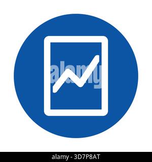 Questo grafico presenta una semplice icona a linee all'interno di un cerchio blu, che simboleggia le tendenze di crescita e di aumento. Ideale per affari e finanza. Illustrazione Vettoriale