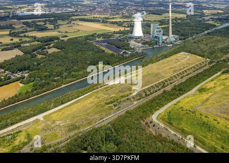 Complesso di zone umide tra Landwehrstrasse e il canale Datteln-Hamm, Oberaden Halde e Wasserstadt, ex casa mineraria di carbone Aden Schacht 2, Datteln-Hamm CA Foto Stock