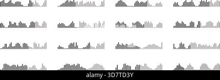 Grafica a onde sonore per applicazioni di registrazione e riproduzione audio Illustrazione Vettoriale