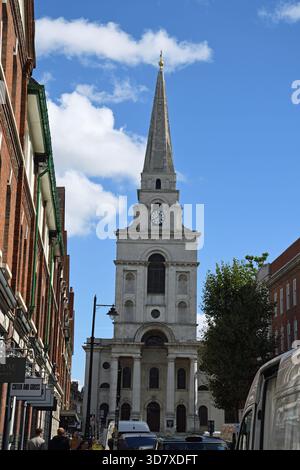 Campana; guglia; edificio delicato; Christchurch-Spitalfields; East London, Regno Unito Foto Stock