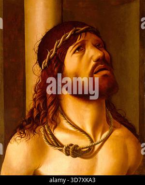 Cristo alla colonna, inizio del XVI secolo. Gesù indossa la corona di spine mentre è flagellato. Foto Stock