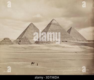 Le piramidi di Giza, XIX secolo. Foto Stock