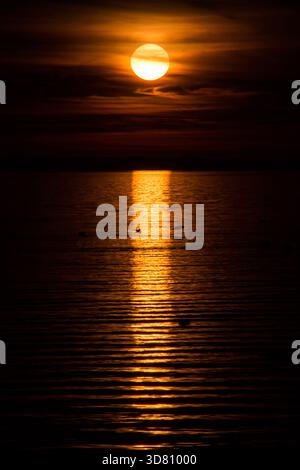 Tramonto sul Lago di Costanza, Germania, Baviera, Lindau Foto Stock