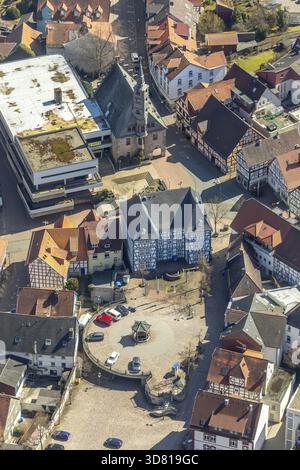 Biblioteca pubblica di Korbach Oberstrasse vicino al vecchio municipio di Korbach a Korbach. Distretto di Korbach, distretto di Waldeck-Frankenberg in Assia, Germania, Korbach di Foto Stock