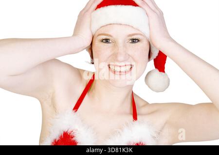Ritratto in studio di una Faerie con capelli corti cercando entusiasta Foto Stock