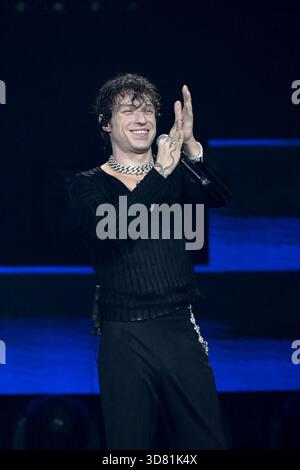 Milano, trasmissione TV “X Factor” 2025, sesta puntata - semifinalenella foto: Irama Foto Stock