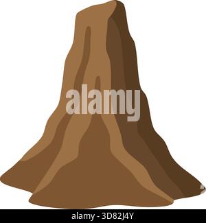 Un ripido e torreggiante stratovulcano con fianchi stratificati e un'aspra cima. Illustrazione Vettoriale