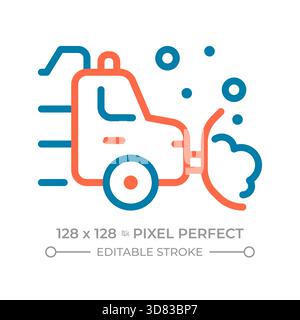 Icona a due linee di colore per pixel perfetto spazzaneve Illustrazione Vettoriale