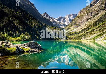 LAC De Gaube, Pirenei francesi, Francia Foto Stock