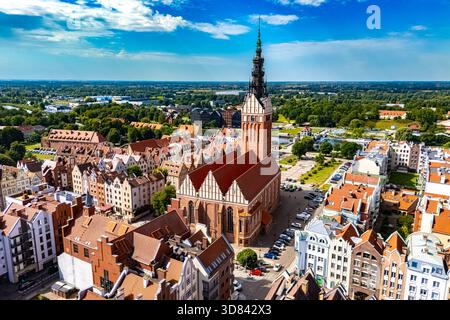 Vista aerea di Elblag nel voivodato Warmian-Masurian, Polonia Foto Stock