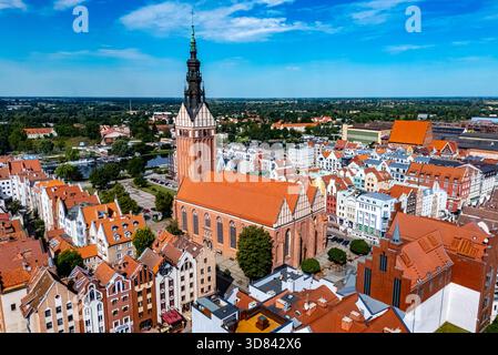 Vista aerea di Elblag nel voivodato Warmian-Masurian, Polonia Foto Stock
