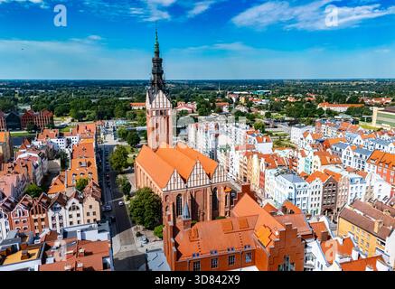 Vista aerea di Elblag nel voivodato Warmian-Masurian, Polonia Foto Stock