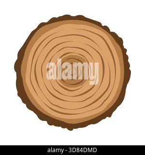 Cartello rotondo in legno, guida piatta. Illustrazione Vettoriale