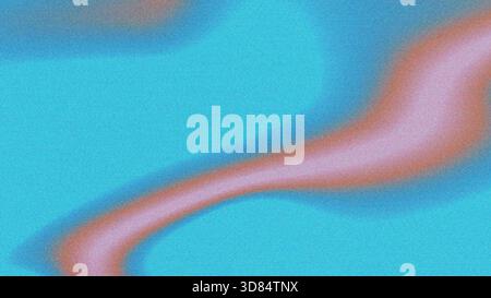 Un disegno astratto fluente di bande blu e rosa ondulate con una trama granulosa, che suggerisce un movimento fluido. Foto Stock