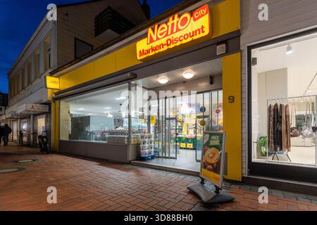 Filiale di netto City Marken-Discount a Norderney, Germania Foto Stock