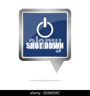 Pulsante di arresto. Simbolo di spegnimento. Vettore chiusura sistema. Riavviare il controllo di riavvio. Illustrazione Vettoriale