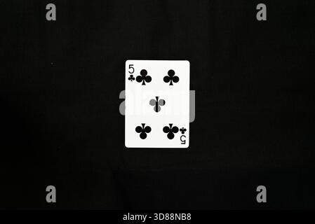 Set completo di carte Poker - cinque di croce Foto Stock