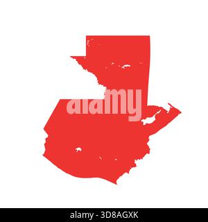 Cartina del Guatemala, segno silhouette. Mappa del mondo Globe. Illustrazione vettoriale isolata su sfondo bianco. Continente dell'America centrale Illustrazione Vettoriale