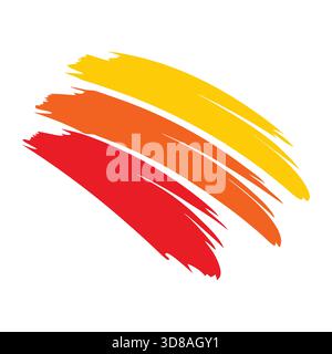 Tratti di pennello astratto rosso arancione giallo Illustrazione Vettoriale