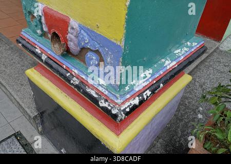 Little India, Singapore 9 settembre 2025 case colorate su Kerabau Road, a Little India, Singapore Foto Stock