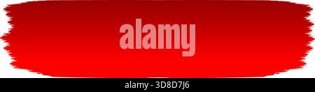 Pennello sfumato rosso brillante trame grunge bordi di distress elemento di sfondo vettoriale del banner isolato su sfondo bianco Illustrazione Vettoriale